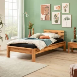 Massivholzbett 100x200 Cm Smoke Three -Maison Verkäufe FJPG S700 1738