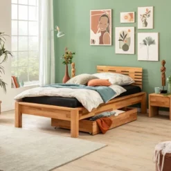 Massivholzbett 100x200 Cm Smoke Three -Maison Verkäufe FJPG S700 1739