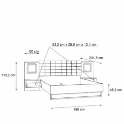 Doppelbett Sirius Black 180 X 200 Cm -Maison Verkäufe FJPG S700 2281